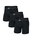 SAXX Boxershorts Essential Cotton Boxer Brief Fly schwarz/schwarz Herren - 3 Stück
